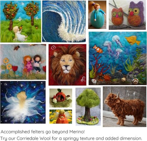 صوف محشو بنسيج منسوج. تتضمن ألياف كوريديل مشابك للتلوين بالإبرة والدوار وشعر الدمية والحرف - لون الأوركيد in Kuwait