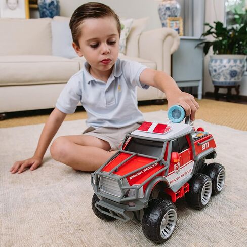 Sunny Days Entertainment Maxx Action Fire Rescue - Off Road Firetruck Toy with Working Water Cannon and Targets | Lights, Sounds, Motorized Drive and Shooting Water | Over 14 Inches Long in Saudi Arabia