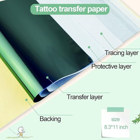 Tattoo Transfer Paper, Blackbudda 100 PCS Tattoo Stencil Paper for Tattooing, 4 Layers Stencil Transfer Paper, A4 Size in Saudi Arabia