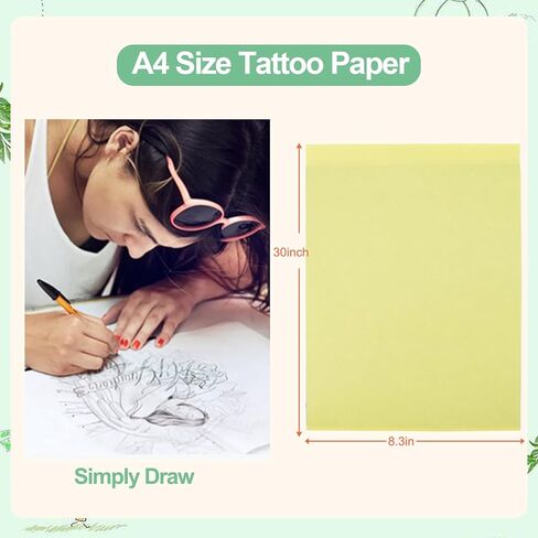 Tattoo Transfer Paper, Blackbudda 100 PCS Tattoo Stencil Paper for Tattooing, 4 Layers Stencil Transfer Paper, A4 Size in Saudi Arabia