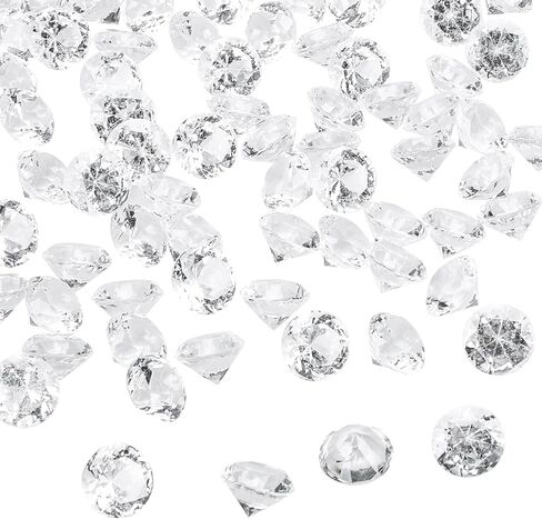 OUTUXED 300pcs 0.8"(20mm) Clear Diamonds Crystals Acrylic Gems Wedding Table Scattering Gemstones Halloween Party Decorations Bridal Shower Vase Fillers, 1.5 LB, with 1 Large Velvet Pouch in Kuwait