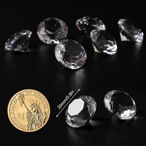OUTUXED 300pcs 0.8"(20mm) Clear Diamonds Crystals Acrylic Gems Wedding Table Scattering Gemstones Halloween Party Decorations Bridal Shower Vase Fillers, 1.5 LB, with 1 Large Velvet Pouch in Kuwait