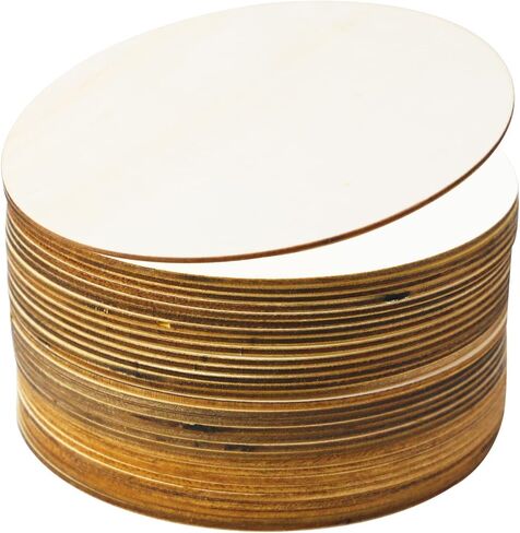 FSWCCK 30 قطعة 6 بوصة دوائر خشبية غير مكتملة دائرية فتحات خشبية للحرف اليدوية، تصميم الباب، زينة عيد الميلاد، الأكواب وديكور المنزل بنفسك in Kuwait