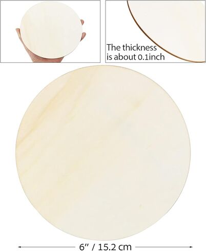 FSWCCK 30 قطعة 6 بوصة دوائر خشبية غير مكتملة دائرية فتحات خشبية للحرف اليدوية، تصميم الباب، زينة عيد الميلاد، الأكواب وديكور المنزل بنفسك in Kuwait