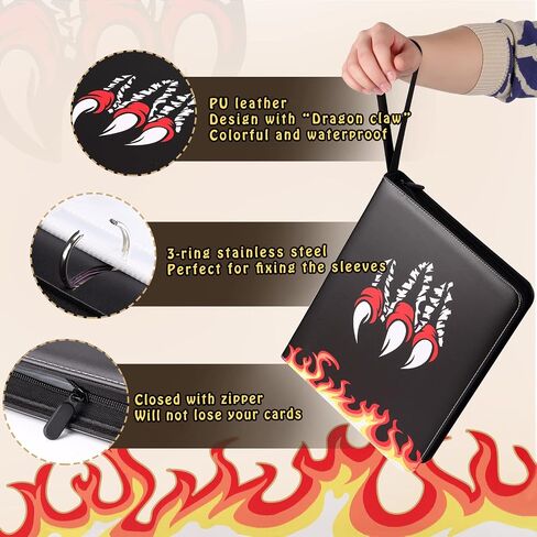 ZALORD 9-Pocket Trading Card Binder, 900 Pockets Card Holder with Removable 50 Sleeves, Trading Card Collection Album in Saudi Arabia