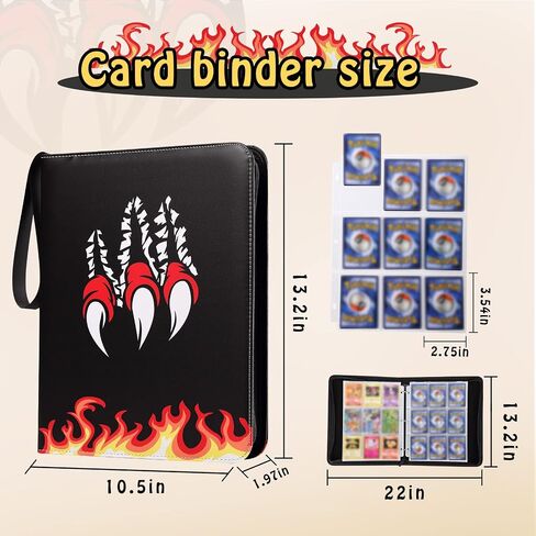 ZALORD 9-Pocket Trading Card Binder, 900 Pockets Card Holder with Removable 50 Sleeves, Trading Card Collection Album in Saudi Arabia