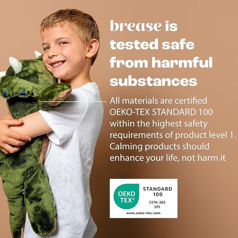 Brease Weighted Stuffed Animal - Green Dinosaur 5 lb, for Adults & Kids, Comforting & Soft 25 inch Huggable Dino Plush Toy in Saudi Arabia