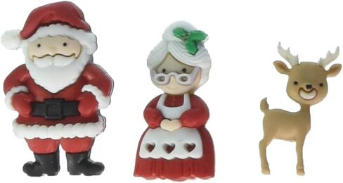 Dress It Up Mr & Mrs Claus Buttons, Multicolor in Saudi Arabia