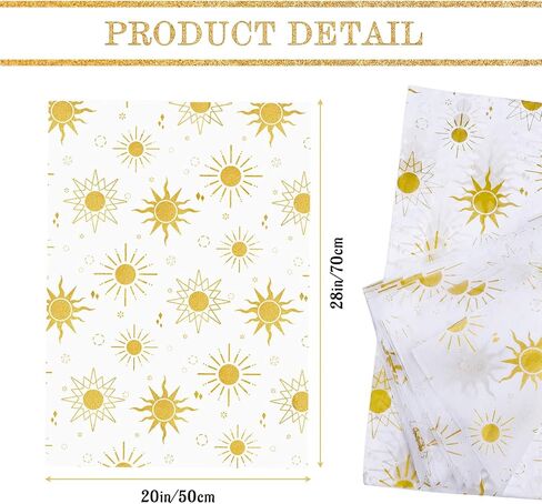 HolyMaji 25 Sheets Moonlight Tissue Paper for Packaging Small Business 20 × 28" Moon Wrapping Paper Printed Tissue Paper Bulk - Black Star Tissue Paper for Gift Bags Here Comes Baby Girl Shower in Kuwait