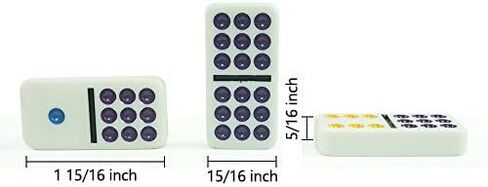 PUREPLAY Classic Double 9 Color Dot Dominoes Game Set,55 Pieces Dominoes Tiles with Tin Box,Double 9 Dominoes for Adults, Family Game Nights,Friends Gathering,Party Favors,Travel in Kuwait