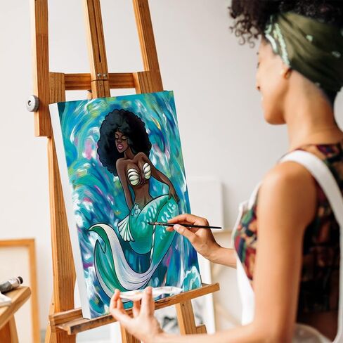 مجموعة الطلاء القماشي من nuberlic، قماش ممتد مرسومة مسبقًا للبالغين، لوازم حفلات رشفة وطلاء DIY، قماش 8 × 10 لطلاء 8 ألوان أكريليك، 3 فرشاة، 1 لوحة فنية مجموعة طلاء in Kuwait