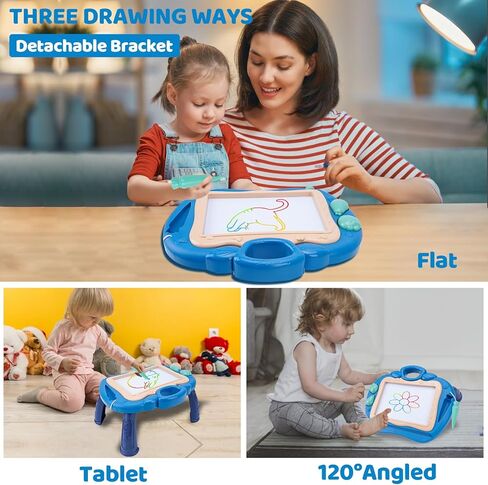 لوحة رسم مغناطيسية من Hiitytin للأطفال الصغار من سن 1 إلى 3 سنوات، لوحة رسومات الشعار المبتكرة الملونة القابلة للمسح للأطفال، ألعاب تعليمية تعليمية للأطفال هدايا عيد ميلاد للفتيات من سن 1 إلى 3 سنوات، باللون الأزرق in Kuwait