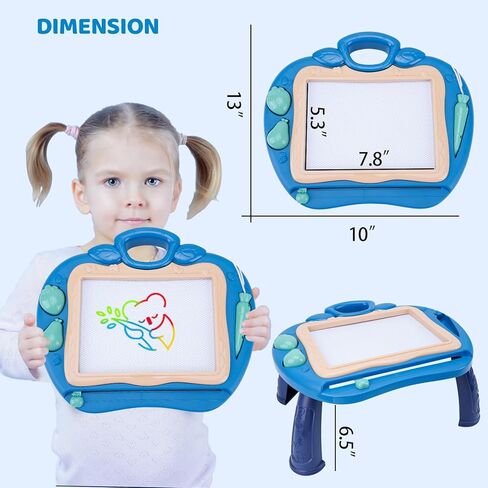 لوحة رسم مغناطيسية من Hiitytin للأطفال الصغار من سن 1 إلى 3 سنوات، لوحة رسومات الشعار المبتكرة الملونة القابلة للمسح للأطفال، ألعاب تعليمية تعليمية للأطفال هدايا عيد ميلاد للفتيات من سن 1 إلى 3 سنوات، باللون الأزرق in Kuwait