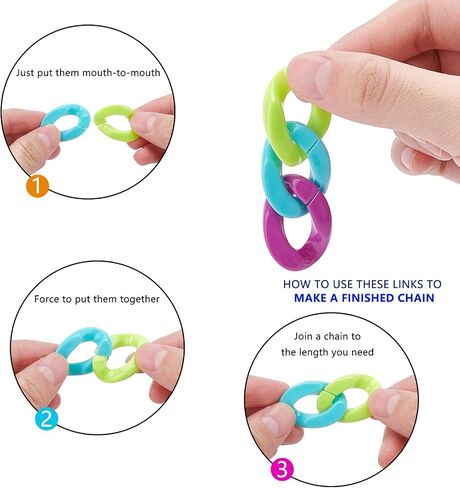 PH PandaHall 1000pc Acrylic Linking Rings 10 Rainbow Color Quick Link Connectors 13.5x10mm Small C-Clips Twist Curb Chain Connectors for Earring Necklace Making Eyeglass Purse Home Decoration in Kuwait