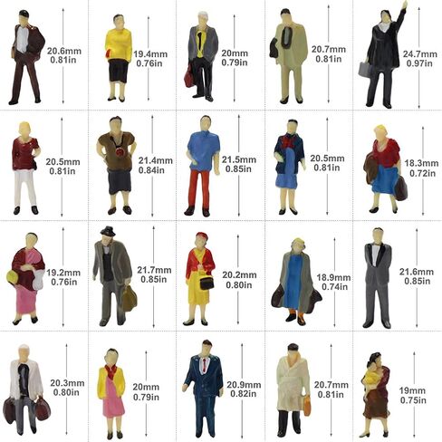 P8715 100pcs HO Scale 1:87 Seated and Standing People Assorted Figures Passengers New in Saudi Arabia