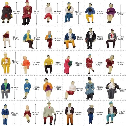 P8715 100pcs HO Scale 1:87 Seated and Standing People Assorted Figures Passengers New in Saudi Arabia
