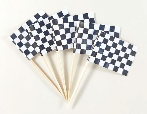 JBCD Checkered Black and White Racing Toothpick Flag Mini Small Racing Car Cupcake Topper Flags (200 pcs) in Saudi Arabia