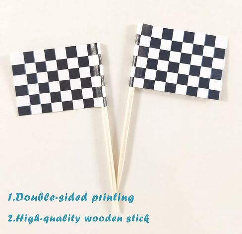 JBCD Checkered Black and White Racing Toothpick Flag Mini Small Racing Car Cupcake Topper Flags (200 pcs) in Saudi Arabia