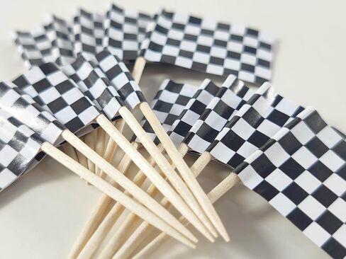 JBCD Checkered Black and White Racing Toothpick Flag Mini Small Racing Car Cupcake Topper Flags (200 pcs) in Saudi Arabia