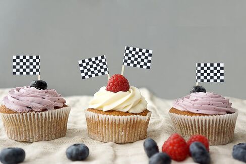 JBCD Checkered Black and White Racing Toothpick Flag Mini Small Racing Car Cupcake Topper Flags (200 pcs) in Saudi Arabia