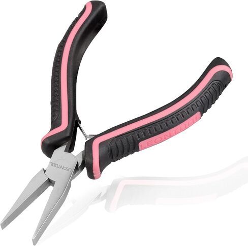 LEONTOOL كماشة أنف بإبرة صغيرة مقاس 6 بوصات لصنع المجوهرات كماشة أنف مسننة صغيرة جدًا بإبرة طويلة جدًا مع زنبرك، مستلزمات صناعة المجوهرات الدقيقة الصغيرة للإمساك، أداة وردية للنساء in Kuwait