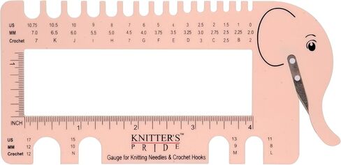 Knitter's Pride KP800223 Needle & Crochet View Sizer W/Yarn Cutter-Blush, Pink in Saudi Arabia