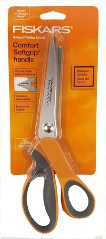 Fiskars 8" Softgrip Pinking Scissors,Orange,9.5" long in Saudi Arabia
