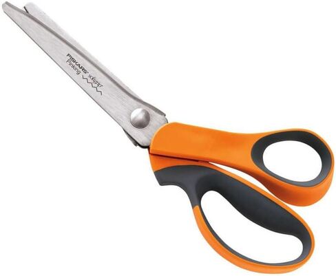 Fiskars 8" Softgrip Pinking Scissors,Orange,9.5" long in Saudi Arabia