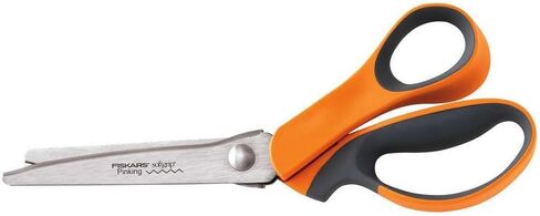 Fiskars 8" Softgrip Pinking Scissors,Orange,9.5" long in Saudi Arabia