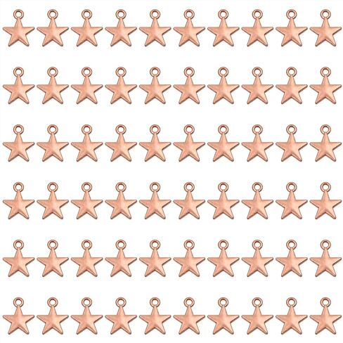 Shapenty Mini Metal Star Pendant Charms Beads Bulk Pentagram Charms for Necklace Earring Bracelet Keychain Jewelry Making Craft Project Christmas Ornaments Decoration, 60PCS in Saudi Arabia
