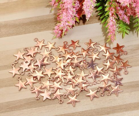 Shapenty Mini Metal Star Pendant Charms Beads Bulk Pentagram Charms for Necklace Earring Bracelet Keychain Jewelry Making Craft Project Christmas Ornaments Decoration, 60PCS in Saudi Arabia