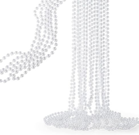 12 قلادة من اللؤلؤ الصناعي المطرز بالجملة طويلة 48 بوصة، 7 مم زعنفة الخرز حزب هدايا الديكور in Kuwait