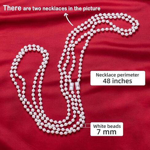 12 قلادة من اللؤلؤ الصناعي المطرز بالجملة طويلة 48 بوصة، 7 مم زعنفة الخرز حزب هدايا الديكور in Kuwait