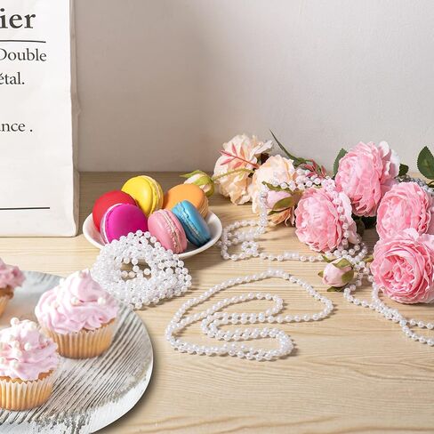 12 قلادة من اللؤلؤ الصناعي المطرز بالجملة طويلة 48 بوصة، 7 مم زعنفة الخرز حزب هدايا الديكور in Kuwait