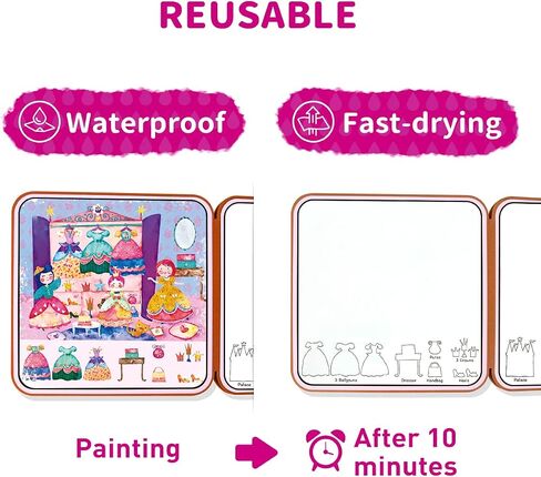 mierEdu Paint with Magical Water Coloring Books for Toddler-Kids No Mess Dinosaur Coloring Activity Books Age 3 and up, Educational Travel Toys for Boys Girls 3-5 Year Old(Dinos World) in Saudi Arabia