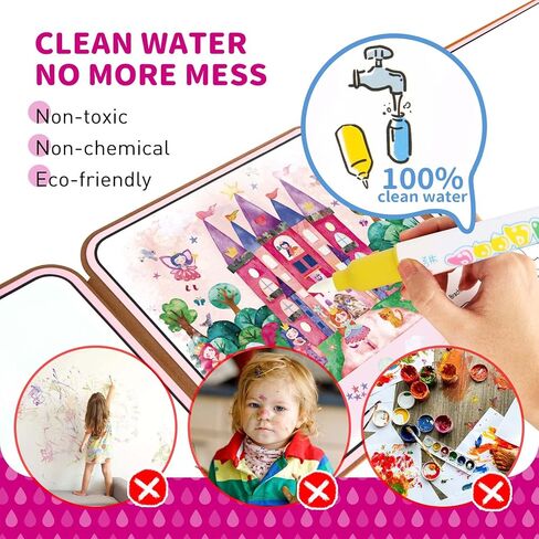 mierEdu Paint with Magical Water Coloring Books for Toddler-Kids No Mess Dinosaur Coloring Activity Books Age 3 and up, Educational Travel Toys for Boys Girls 3-5 Year Old(Dinos World) in Saudi Arabia
