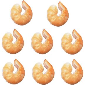 Artificial Shrimp Figures 8pcs Lifelike Realistic Sea Life Seafood Model Toy for Home Kitchen Market Display Party Photo Props