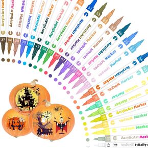 أقلام طلاء أكريليك، 48 لونًا من أقلام طلاء الأكريليك للقماش والرسم الصخري والزجاج والمعادن وأقلام الأكريليك ذات النقاط الدقيقة لوازم فنية للسيراميك والخشب والحجر in Kuwait