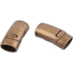 KONMAY 5 Sets 10.3x6.5mm Antique Brass Color Magnetic Clasp for Licorice Leather/Bracelet