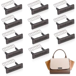 TXIN 12 Pieces Handmade Metal Labels with Shim Rectangle Alloy Tags Hand Made Printed Signs Label for DIY Crafts Sewing Items Purses Bags Shoes in Saudi Arabia