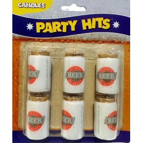 Beer Can Shaped Birthday Cake Candles - 6 pc in Saudi Arabia