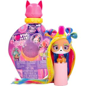 IMC Toys VIP Pets Cats - Melisa - Includes 1 VIP Pets Neon Cat Doll, 10 Surprises, 8 Accessories for Hair Styling | Girls & Kids Age 3+, Multicolor in Kuwait