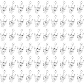 Framendino, I Love You Hand Sign Charms Hand Gesture Pendants for DIY Crafts Jewelry Findings Necklace Bracelet Antique