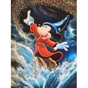 بالوديو مجموعة رسم ماسية خماسية الابعاد للكبار، لوحة فنية للماس، رسم بالارقام، حفر دائري كامل بغرز متقاطعة من حجر الراين الكريستالي لتزيين الحائط المنزلي 12×16 انش in Kuwait