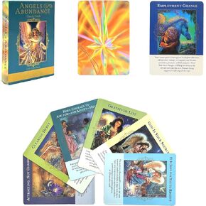 HOHAJIU إصدار جيب من بطاقات أوراكل 44 ملائكة الوفرة مع دليل إلكتروني - بطاقات التارو للمبتدئين - مجموعة أوراكل مع المعاني عليها in Kuwait