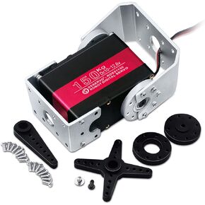 ANNIMOS 150KG Robot Servo Motor 12V High Voltage High Torque Steel Gear Large Digital Steering Servos with Mount Brackets