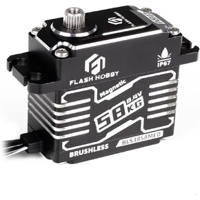 FLASH HOBBY BLS3837MED 8.4 فولت 37 كجم، أجهزة معدنية مقاومة للماء 14 بت، جهاز تشفير مغناطيسي بدون فرش مع 1/8، 1/10، سيارة RC/روبوت/قارب/طائرة (37 كجم 180 درجة) in Kuwait