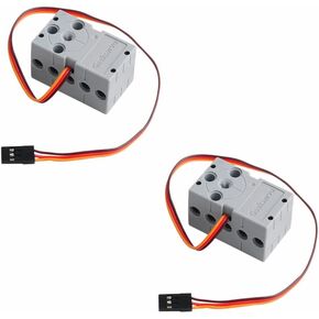 2kg 360 Degree Rotation Servo Programmable Geekservo Dual Output Shaft Compatible with Standard Building Blocks for Microbit Raspberry Pi MCU Control（Pack of 2pcs）