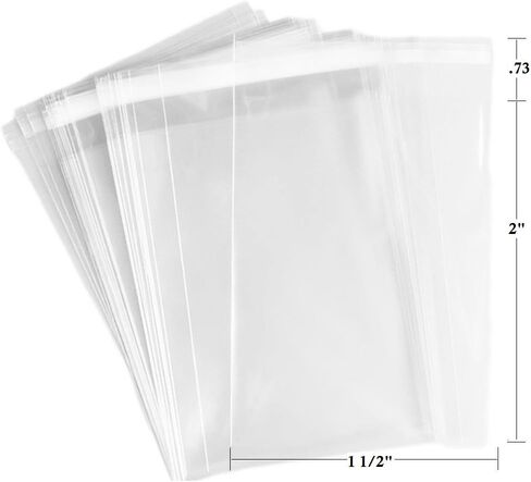 N'ice Packaging 100 Pcs 2x3 2Mil Clear Flat Cello / 2"x3" Cellophane Bags Good for Candies, Cookies, Bakery Goods, Soap, Other Goodie Treats in Kuwait