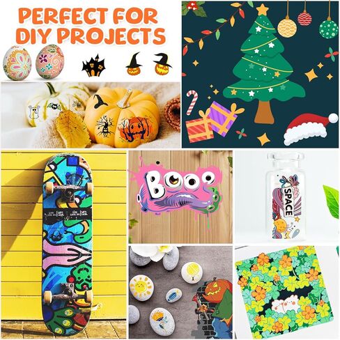 أقلام طلاء أكريليك، 48 لونًا من أقلام طلاء الأكريليك للقماش والرسم الصخري والزجاج والمعادن وأقلام الأكريليك ذات النقاط الدقيقة لوازم فنية للسيراميك والخشب والحجر in Kuwait